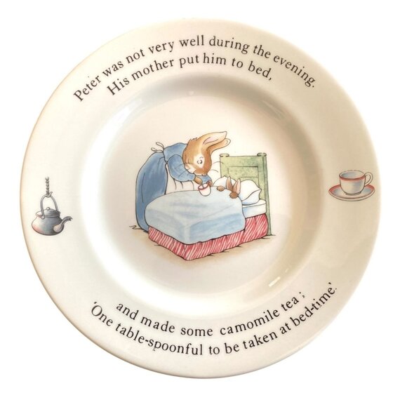 Vintage Beatrix Potter Peter Rabbit Plate by Wedgwood of Etruria & Barlaston 7" - Picture 2 of 7